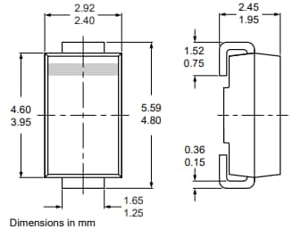 Technische Zeichnung - Nexperia US1J Ultraschneller Recovery-Gleichrichter